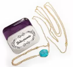 Золотистое колье на тело ручной работы с натуральным кварцем Dolce Piccante Brezza di mare - M