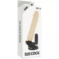 Реалистичный вибратор Dream Love BASECOCK REALISTIC VIBRATOR REMOTE CONTROL FLESH, с пультом Д/У, 20 см, ТПР, светлый телесный