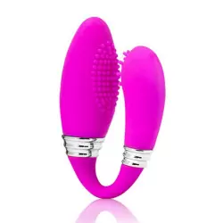 Вибратор для двоих Squirm с функцией переминания – пурпурный