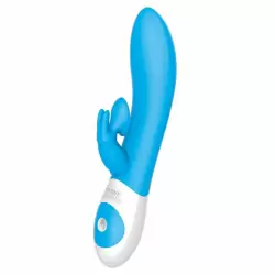 Многофункциональный вибратор The Kissing Rabbit - голубой