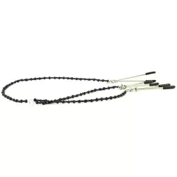 Зажимы для сосков и половых губ Tweezer Intimate Clamps с цепочкой – черный