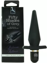 Анальная пробка Delicious Fullness Vibrating Butt Plug с вибрацией – черная	