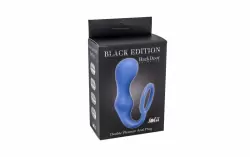 Эрекционное кольцо с анальной пробкой Double Pleasure Anal Plug Blue  4217-03Lola