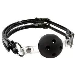 Кляп Bare Bondage Ball Gag с виниловыми креплениями – черный