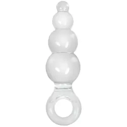 Анальная пробка с кольцом Jolie Ripples Large – прозрачная