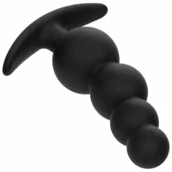 Носимая анальная елочка Boundless Beaded Plug, 9 см, 4 бусины, черный
