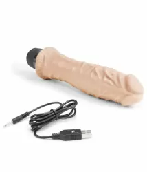Реалистичный вибратор PowerCocks Girthy Realistic Vibrator, 24,5 см, 4 режима, силикон