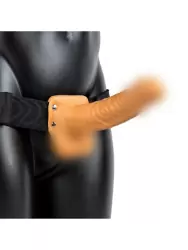 Реалистичный страпон RealRock (фаллопротез) с мошонкой, телесный- 7''/ 18 см