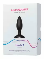 Инновационная анальная вибропробка, LOVENSE Hush 2, 14 см, управление через приложение, 7 режимов, размер S, черный