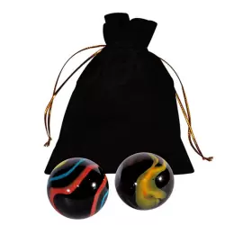 Набор Kanikule Geisha: вагинальные шарики Ben-wa и сужающий лубрикант - оникс