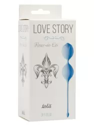 Вагинальные шарики Fleur-de-Lis со смещенным центром тяжести – синий