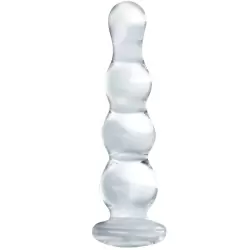 Анальная елочка из стекла Crystal Ripples – прозрачная