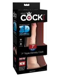 Фаллоимитатор на присоске King Cock Plus 7 Triple Density Cock - Flesh