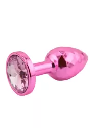 Розовая алюминиевая текстурная анальная пробка Small