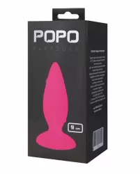 Розовая силиконовая анальная втулка TOYFA POPO Pleasure - размер M