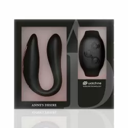 Черный вибратор для пар с пультом-часами Anne s Desire Dual Pleasure Vibe