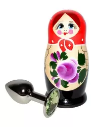 Металлический анальный плаг Sitabella со стразом – серебристый