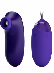 Женский набор Baile Orthus-Youth: Вакуумный стимулятор клитора и виброяйцо, с пультом Д/У, 12 режимов, силикон
