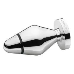 Большая анальная пробка Big John XL с электростимуляцией – серебристый