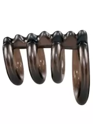 Эластичная насадка на пенис Orion Penis-Hodenring 4er, 4 кольца с подхватом мошонки и гребнем сверху, 6,5 см, черный