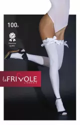 Плотные белые чулки с атласными бантиками (Sense)