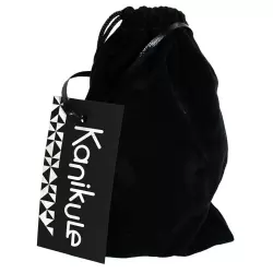 Большая алюминиевая анальная пробка Kanikule Large с кристаллом в виде сердца – золотистый с красным