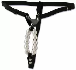 Крепление для фаллоимитатора из пластика LOVER'S THONG W/ PLSR PEARLS