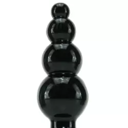 Анальная пробка с кольцом Jolie Ripples Small – черная