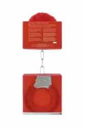 Металлические наручники с меховой обивкой Beginner's Handcuffs Furry (Красный)