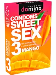 Гладкие презервативы Luxe Domino Sweet Sex, с ароматом манго, 18 см, 3 шт