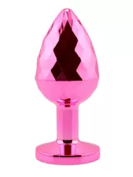Розовая алюминиевая текстурная анальная пробка Medium