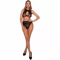 Комплект из лифа и трусиков с высокой посадкой (чёрный)
