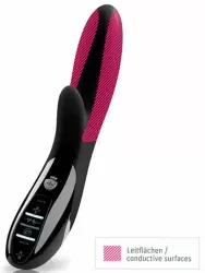 Элегантный вибратор-кролик Mystim Daring Danny с электростимуляцией, 27 см, черный