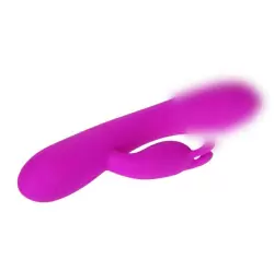 Водонепроницаемый вибратор Hunter с реалистичной головкой и стимулирующим «зайчиком» – розовый