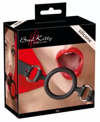 Кляп-кольцо Bad Kitty Silicone Ring Gag - черный