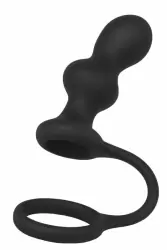 Анальная втулка 10 см с эрекционным кольцом TOYFA Black&Red – чёрный