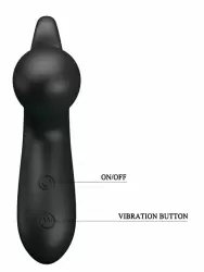 Вибростимулятор простаты BARRACK, 30 режимов, 14 см, черный