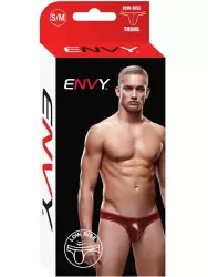 Блестящие красные тонги, трусы мужские - S/M