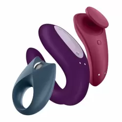 Набор для пар от Satisfyer: вибратор для пар Double Joy, Эрекционное кольцо Royal One, Вибратор в трусики Sexy Secret