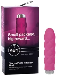 Мини вибромассажер с насадкой Charms Plush - Pink
