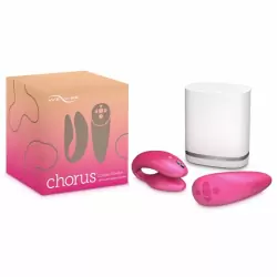 Сенсорный вибратор для пар We-Vibe Chorus Cosmic Pink, с пультом Д/У, 7,8 см, силикон, розовый