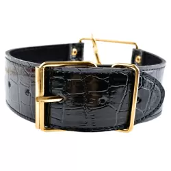 Ошейник с поводком Fetish Fantasy Gold черный с золотом