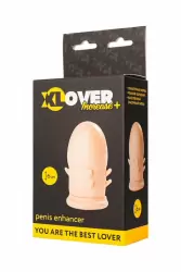 Латексная удлиняющая насадка с усиками ToyFa XLover Increase+ – телесный