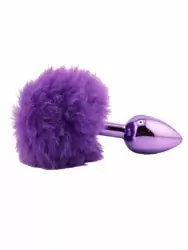 Фиолетовая анальная пробка с фиолетовым заячьим хвостиком, размер S, Kanikule