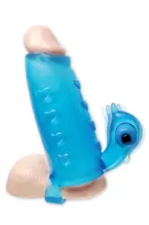 Насадка на пенис Deluxe Vibrating Penis Enhancer - голубой