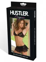 Ажурный лиф и мини-юбочка Hustler – черный
