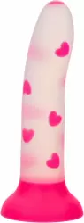 Светящийся фаллоимитатор California Exotic Novelties Glow Stick Heart, 15,2 см, силикон, белый с розовым