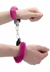 Металллический наручники с замком Furry Beginner's Handcuffs Pink