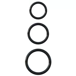Набор из 3-х эрекционных колец 3-Ring Stamina Set – черный