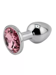 Миниатюрная анальная пробка Kanikule Small, с розово-перламутровым кристаллом, 6 см, размер S